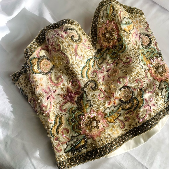 Oleg Cassini Tops - Oleg Cassini Ivory Corset Bustier Prom Bridal